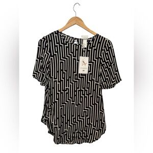 GP&J Baker x H&M black and white geometric top